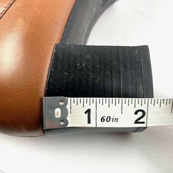 Santana Canada Ankle Boot 9 Brown Leather Square Toe Zip Up Bootie Shoes - Picture 10 of 10